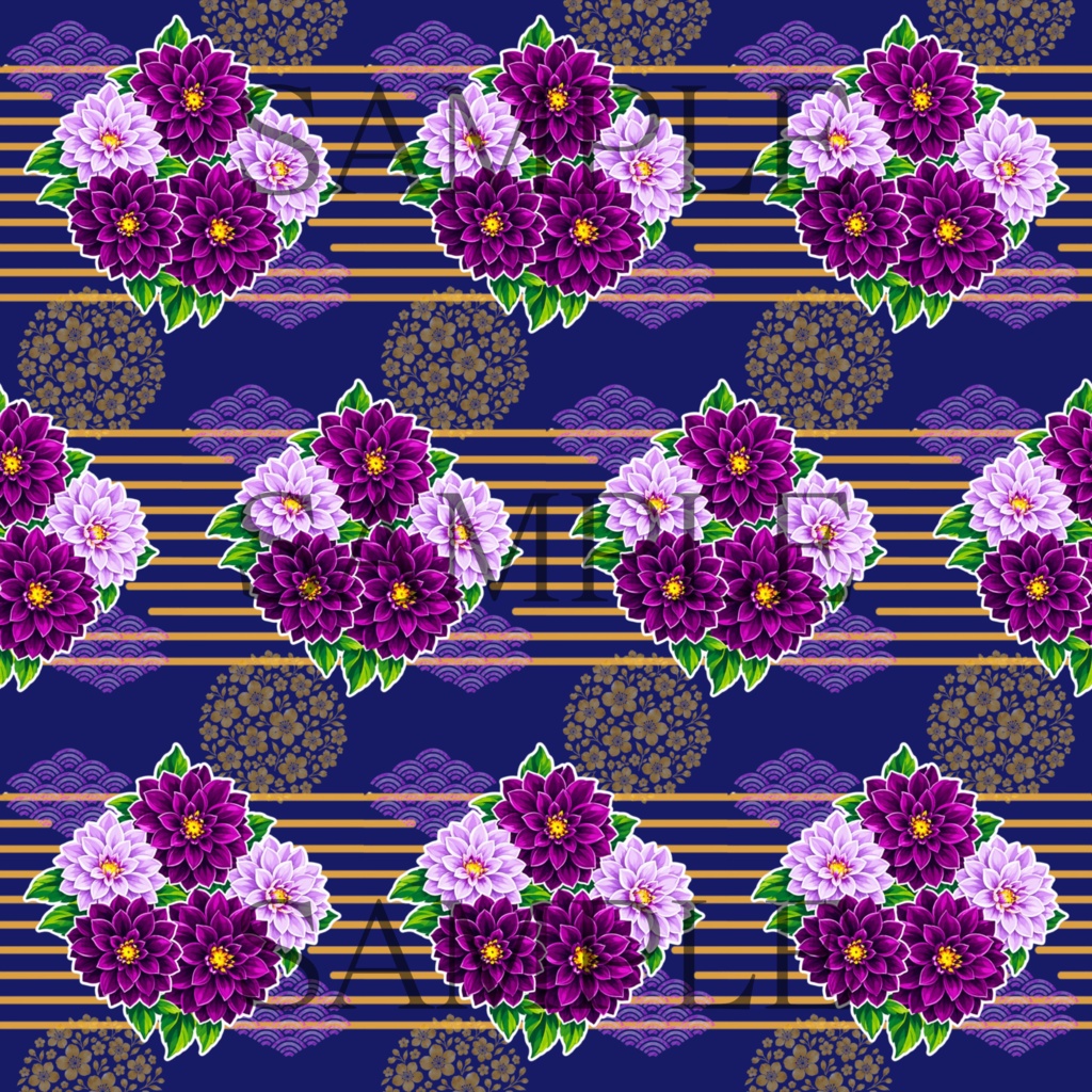【7枚セット】デジタルペーパー_ダリア