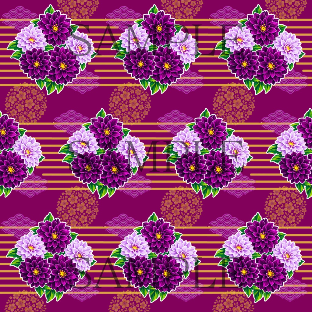 【7枚セット】デジタルペーパー_ダリア