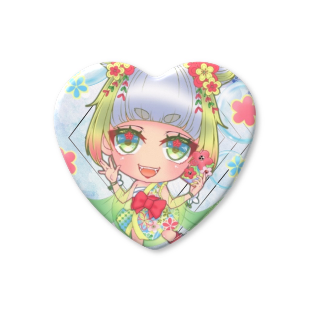 梅 ハート缶バッジ ミニ