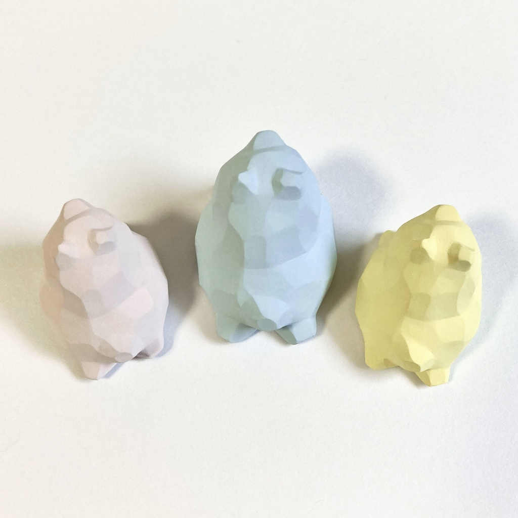 【受注生産】木彫り風こぐま - 3体セット