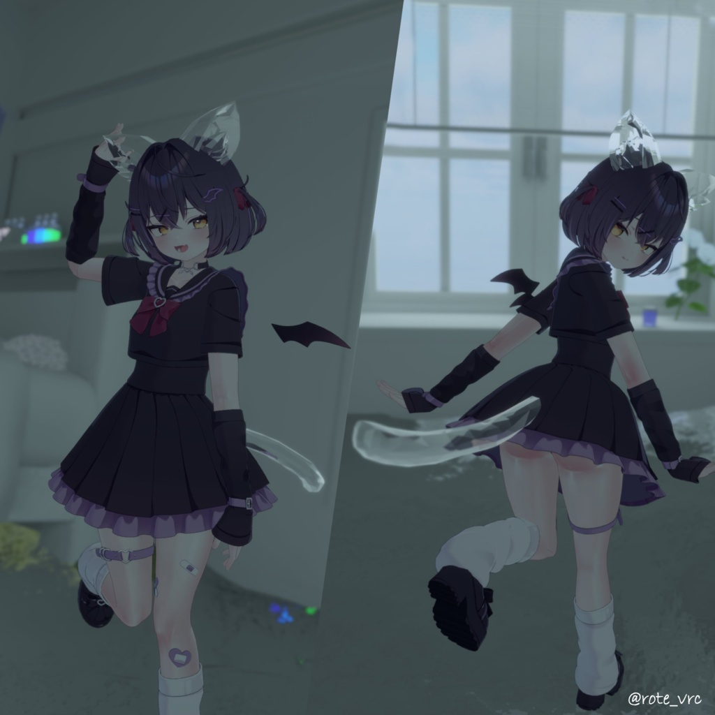 Crystal Earandtail(耳・猫尻尾・狐尻尾・九尾の4つセット)