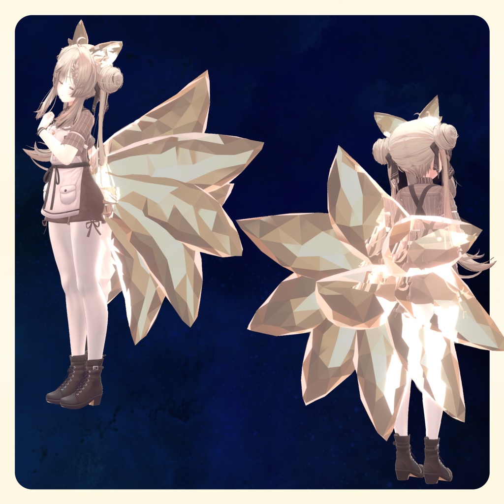 Crystal Earandtail(耳・猫尻尾・狐尻尾・九尾の4つセット)