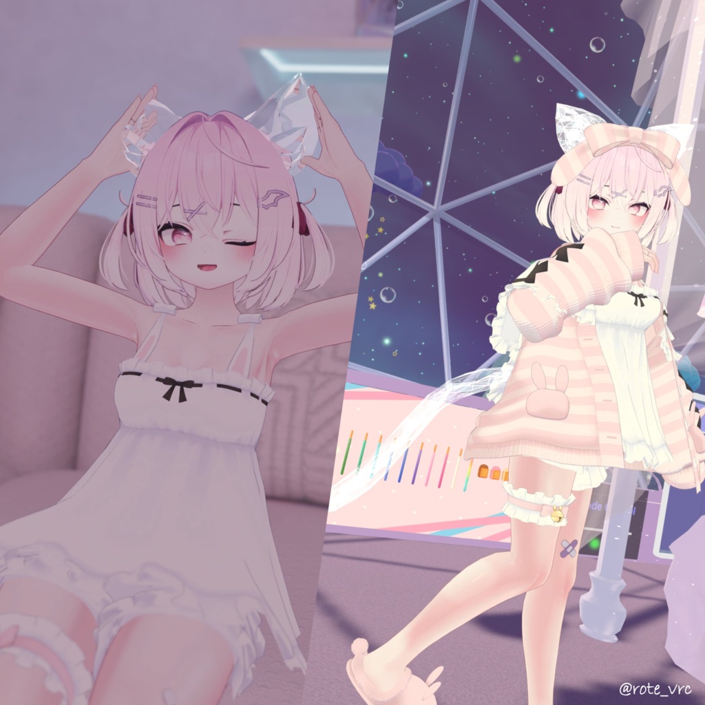 Crystal Earandtail(耳・猫尻尾・狐尻尾・九尾の4つセット)