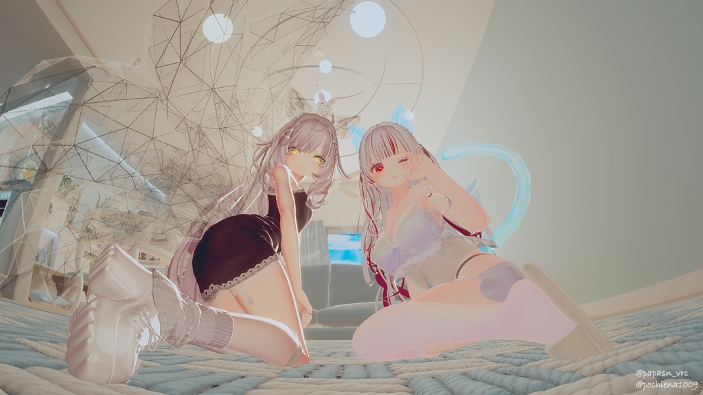 Crystal Earandtail(耳・猫尻尾・狐尻尾・九尾の4つセット)