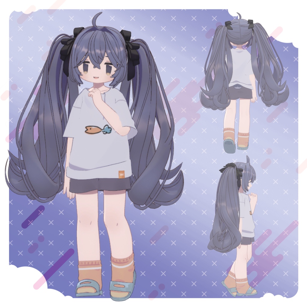 ゆるふわふわツインテール【9アバター対応】