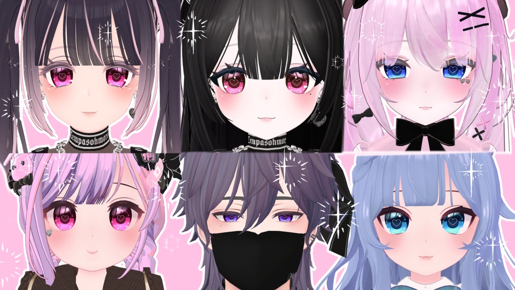 【12アバター対応】バレンタイン!瞳・ネイルテクスチャ、5個セット!【MDollnail対応】