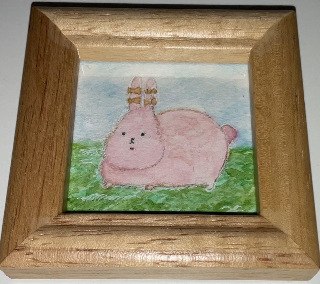 ミニ原画『リボンウサギ』