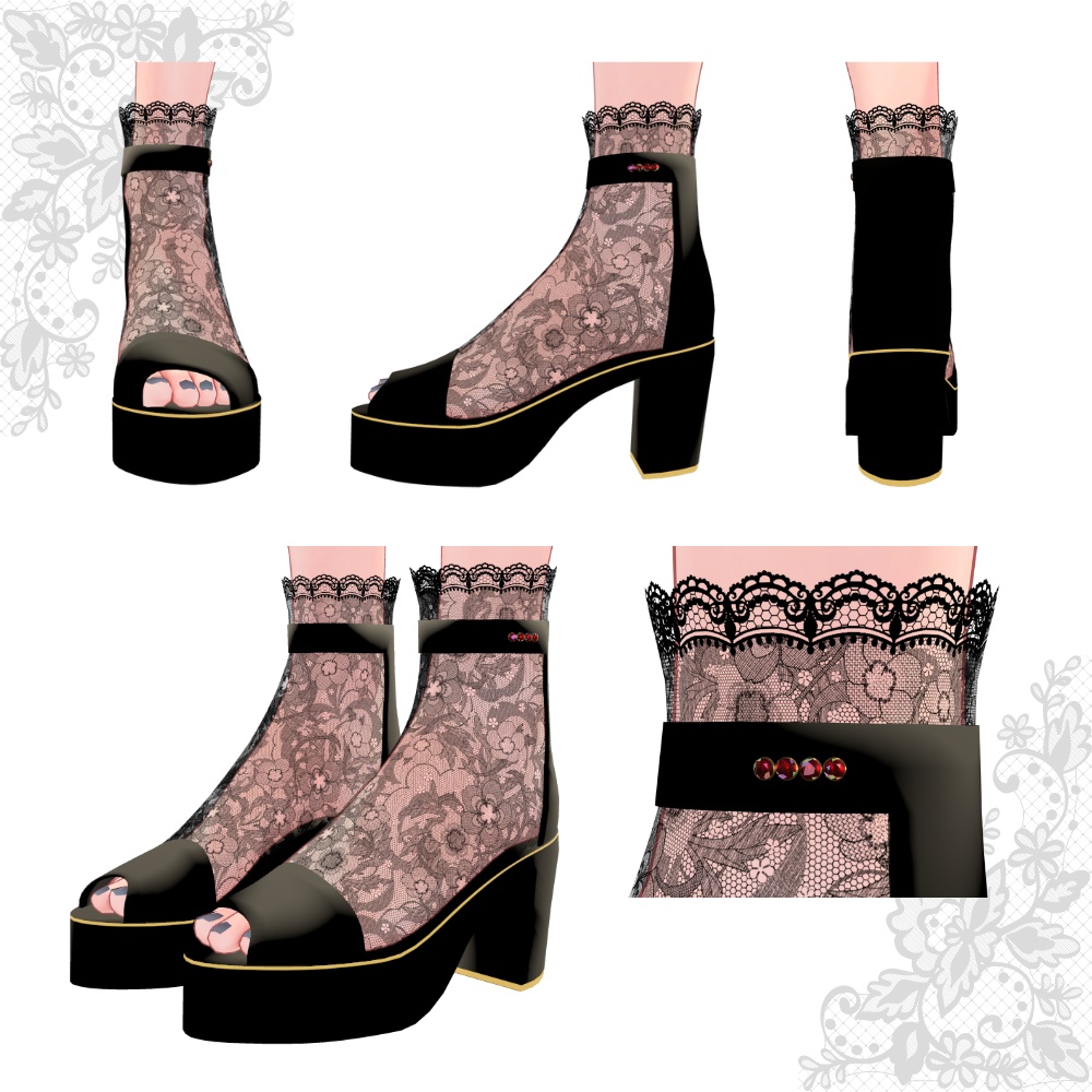 レースヒール【複数アバター対応】