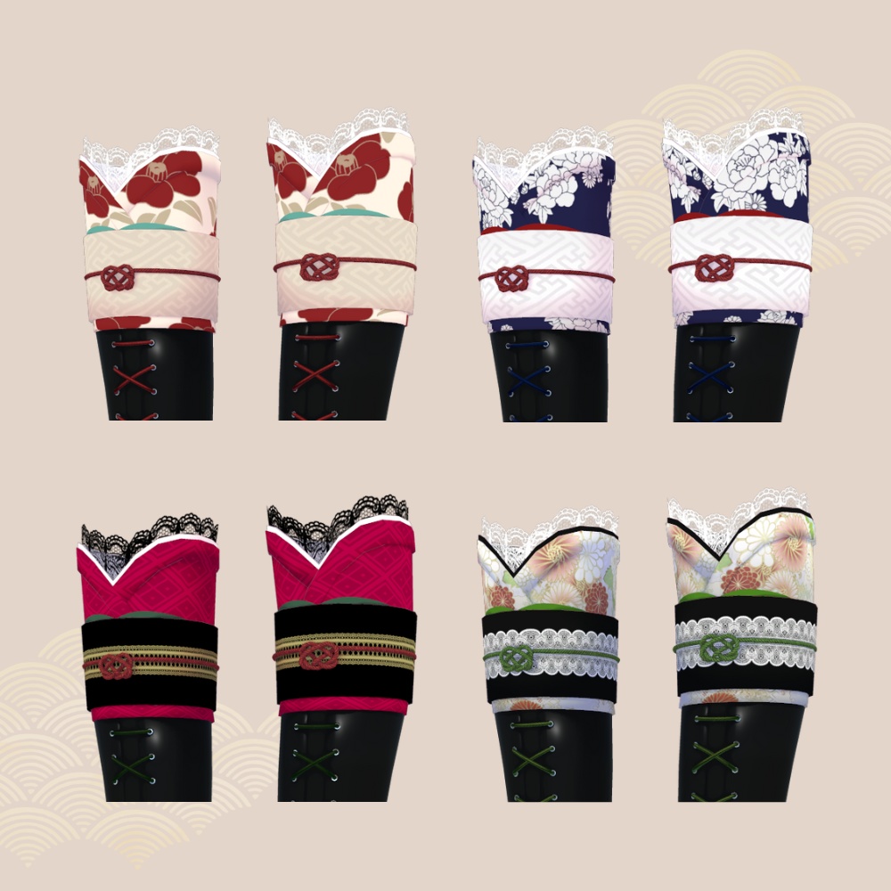 和風ブーツ 【複数アバター対応】