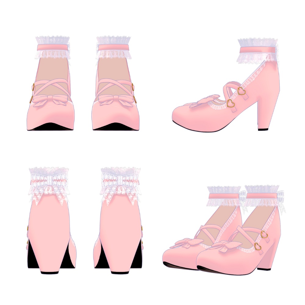 リボンレースヒール_ribbon lace heels 【複数アバター対応】