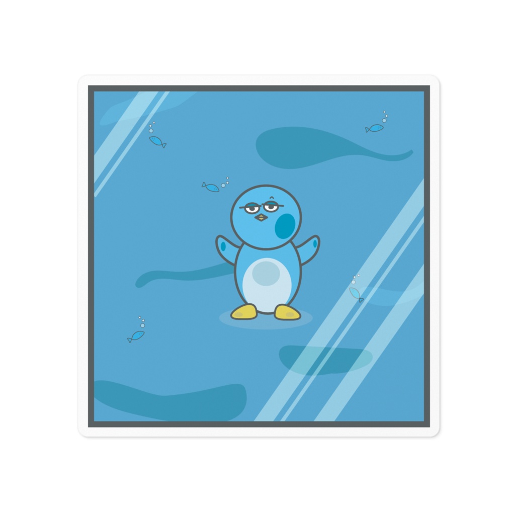 貼り付くペンギン ステッカー