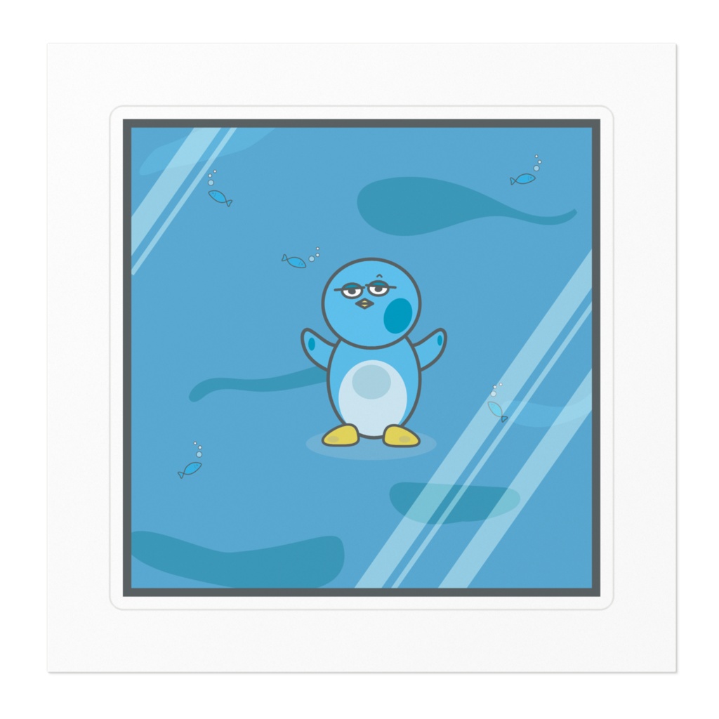 貼り付くペンギン ステッカー