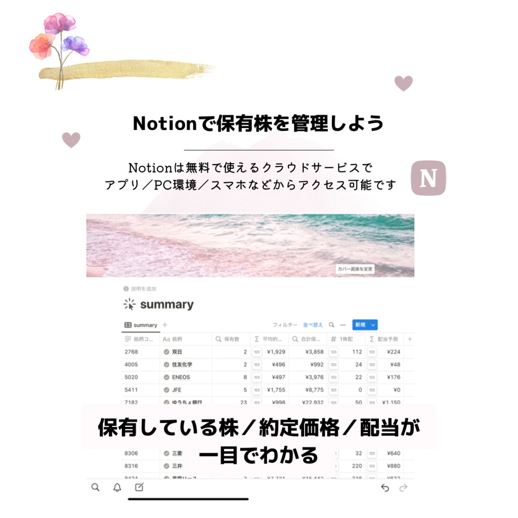 Notion｜保有株管理ツール