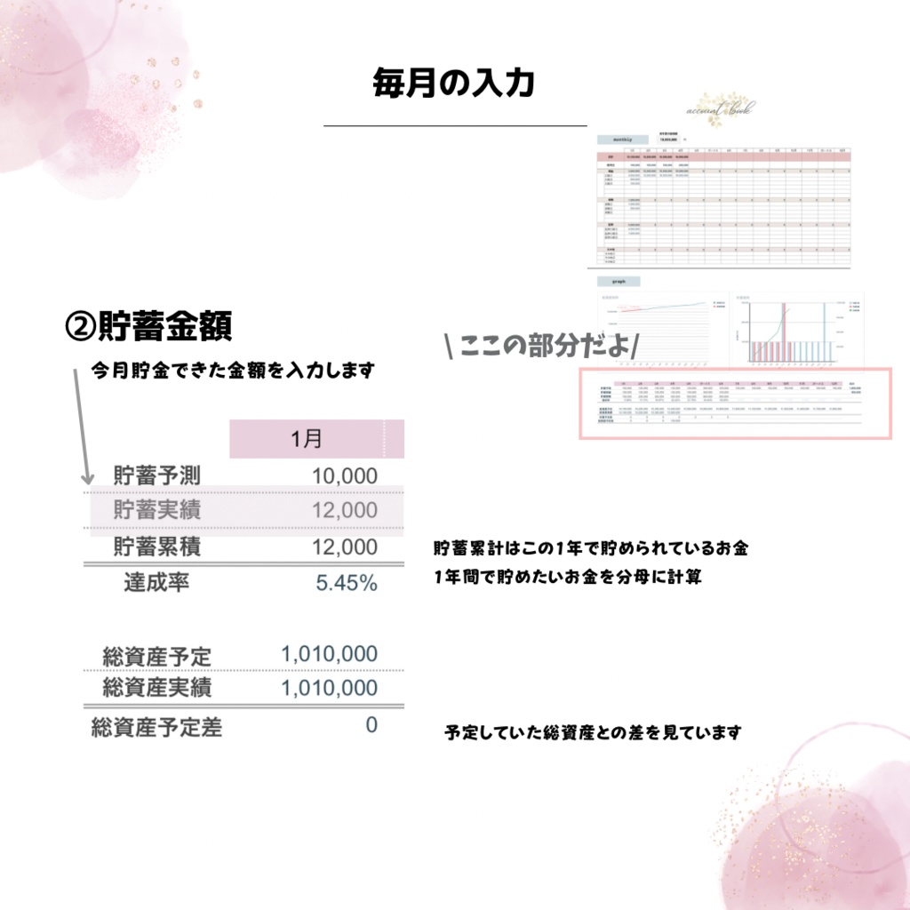 スプレッドシート|総資産&貯蓄記録シート