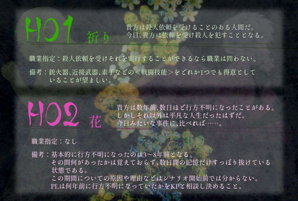 クトゥルフ神話TRPG『神に祈りを悪魔に花を』【SPLL:E110594】