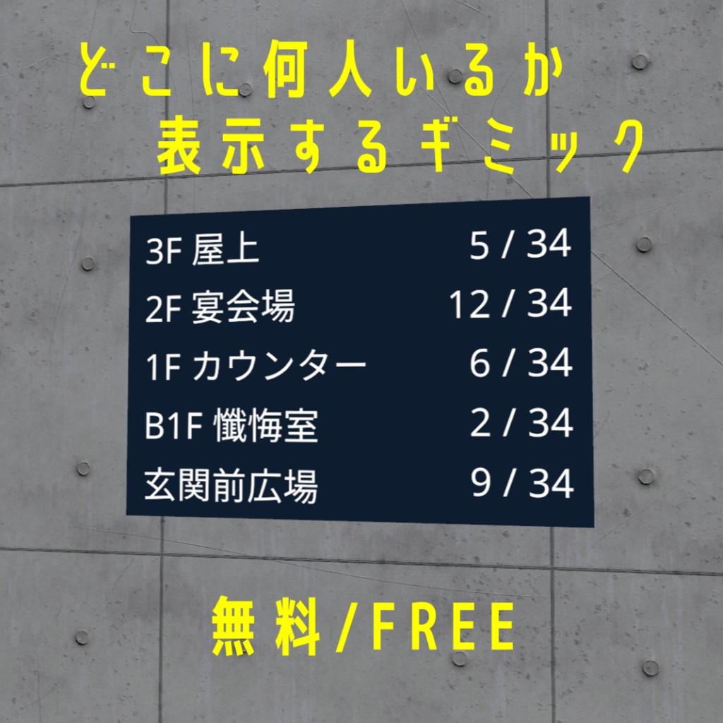 【無料】場所ごとの人数表示『dokoniru counter』