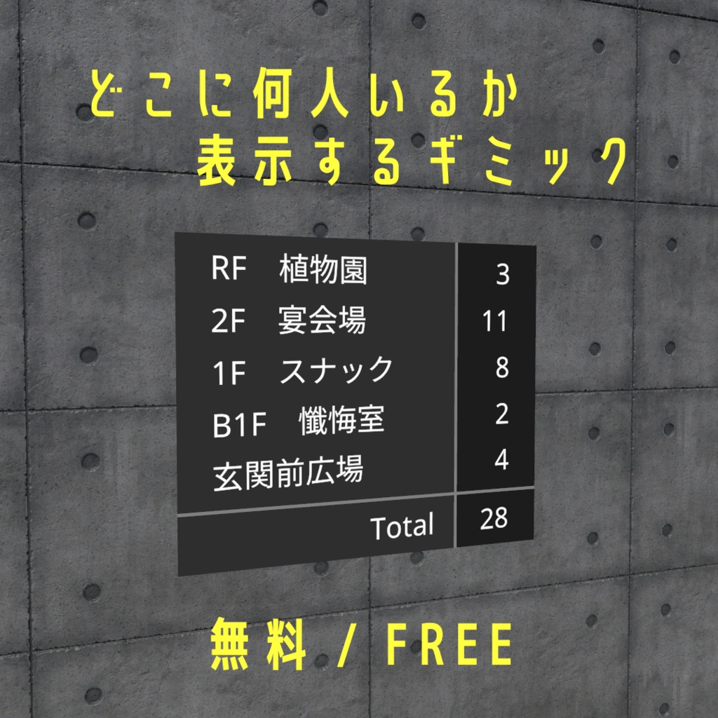 【無料】場所ごとの人数表示『dokoniru counter』