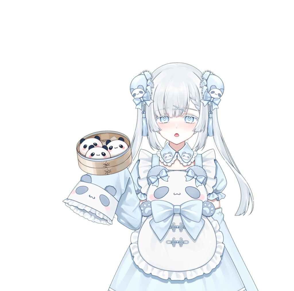 【live2dモデル】水色・中華風・パンダメイド SlatPanda.ver【VTS対応】