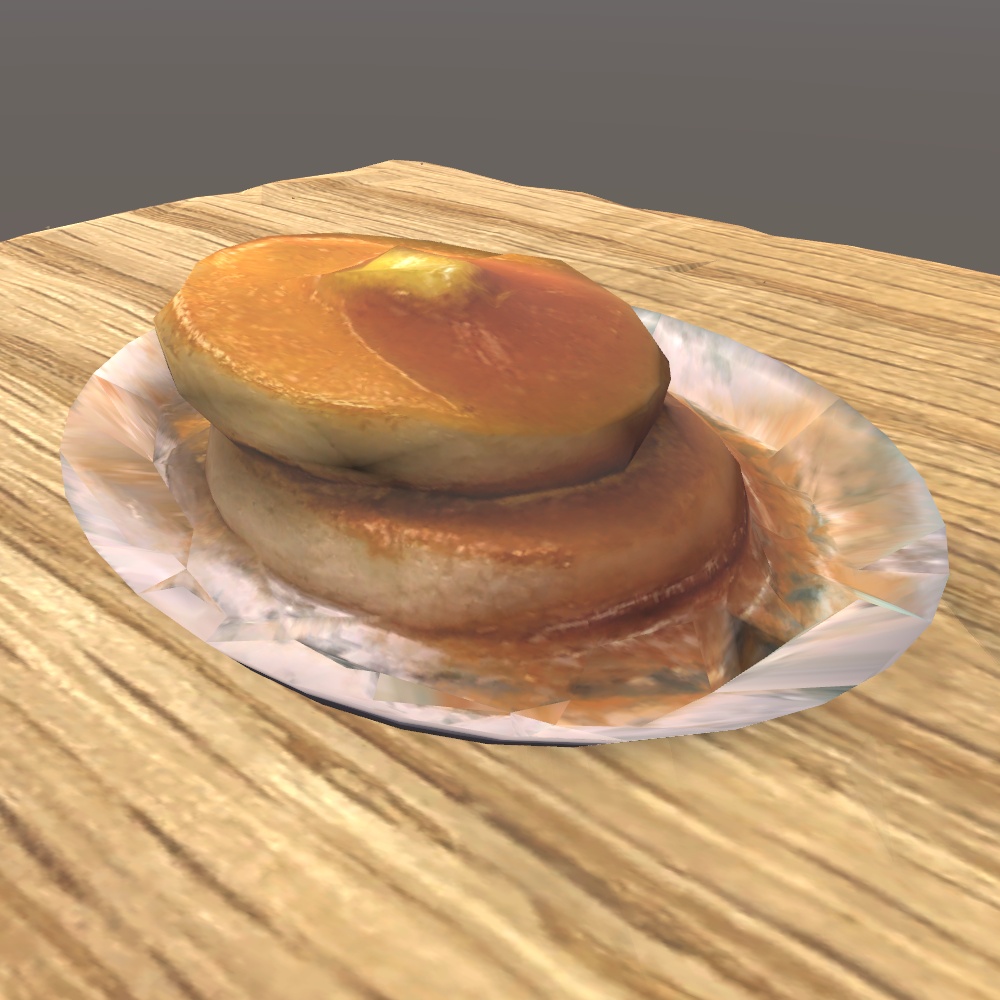 【3dモデル】パンケーキ2段 type1 白