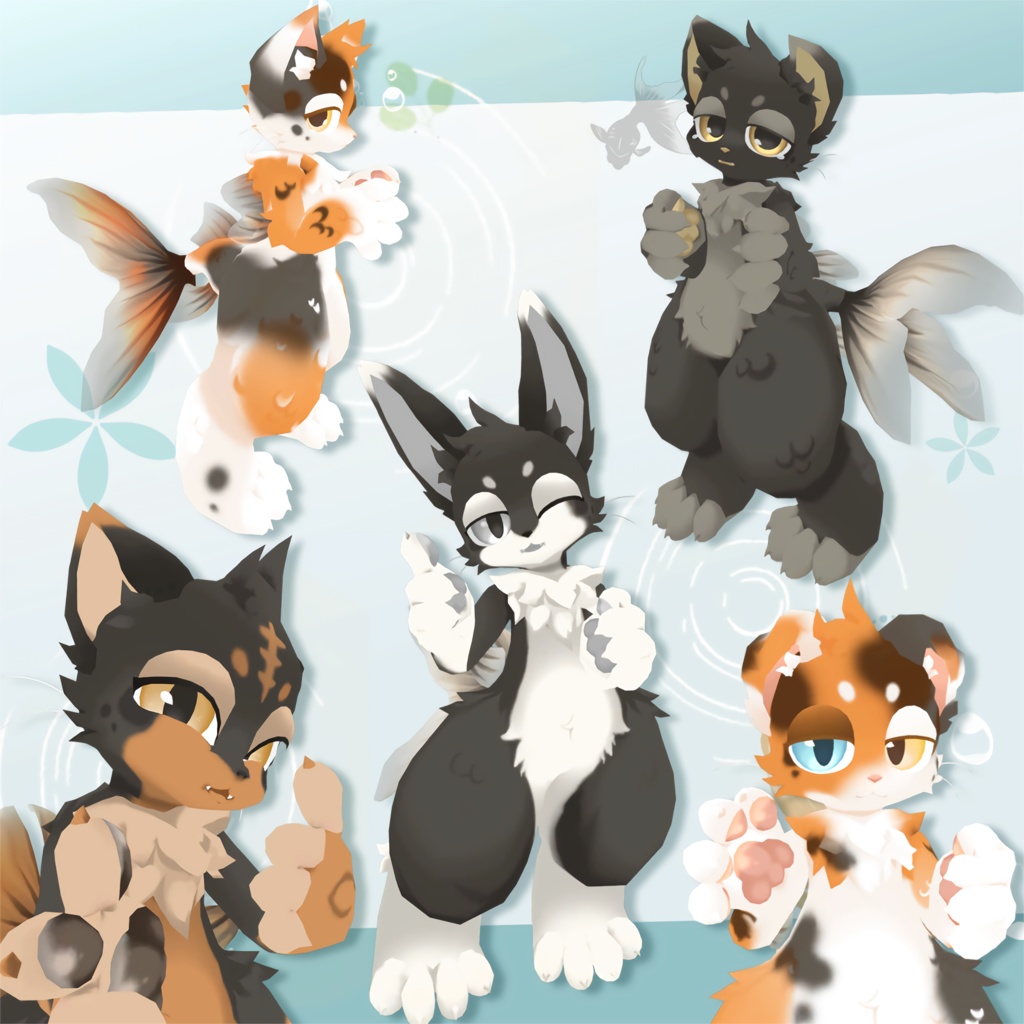 出目金魚猫【PB対応オリジナル3Dモデル】