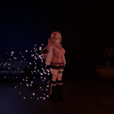 【VRChatアバター】動くと光の粒が残る「ナゴリ」星くず・桜・雪・光の帯【PC/Quest】
