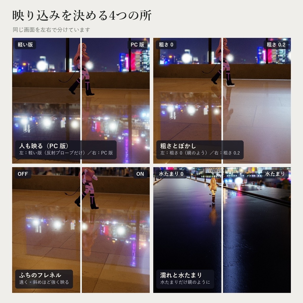 鏡面床・床の映り込み|「ミガキユカ」VRChat ワールド用【PC/Quest】