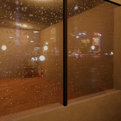【VRChatワールド】窓ガラスの映り込み・夜景に部屋が映る「マドウツリ」雨の水滴も【PC/Quest】