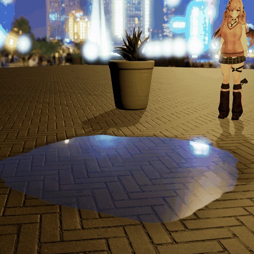 踏むと波紋が広がる「水たまり」VRChat ワールド用【PC/Quest】