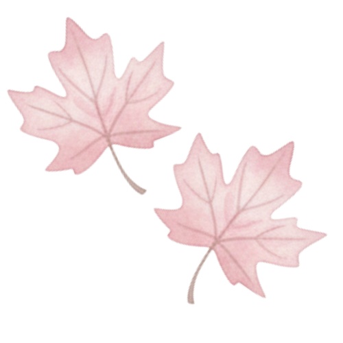 秋とリボンと女の子 クリップアート