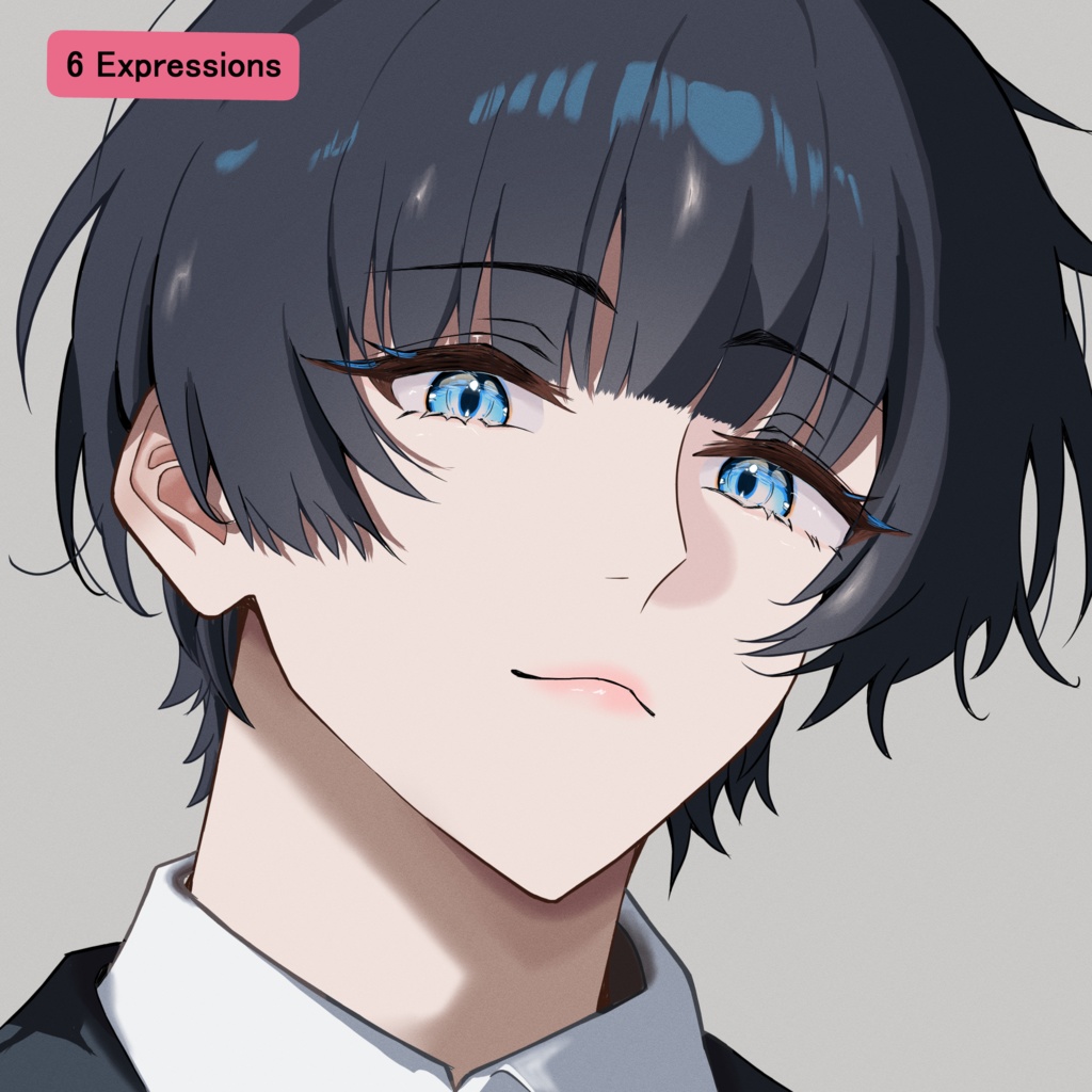 【SNSアイコン】クール男子/表情差分6種/即使用OK