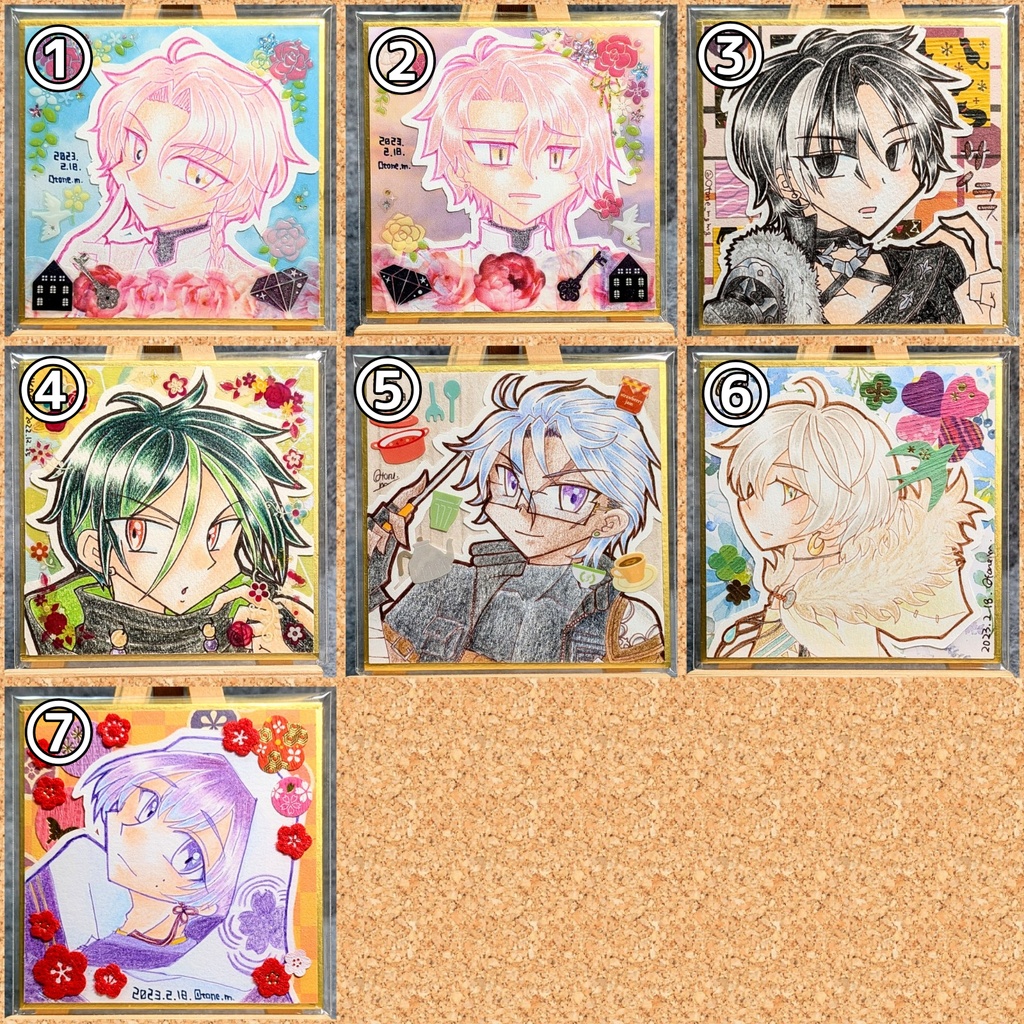 ゆめくろ色紙絵①～⑦