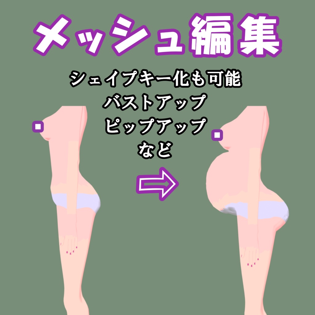 3Dキャラクターモデルの改変サービス(衣装着替え、頭部交換、テクスチャ変更、不具合修正など)