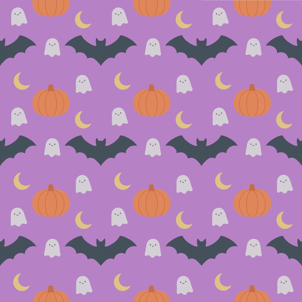 Halloween ハロウィン おばけ かぼちゃ シームレス デジタルペーパー ３枚セット｜背景素材・デジタル手帳・壁紙・ラッピング