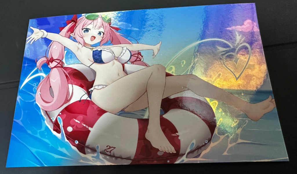 【残暑見舞い】描き下ろしアクリルフォトパネル&偏光オーロラポストカード【七瀬クランベリ】