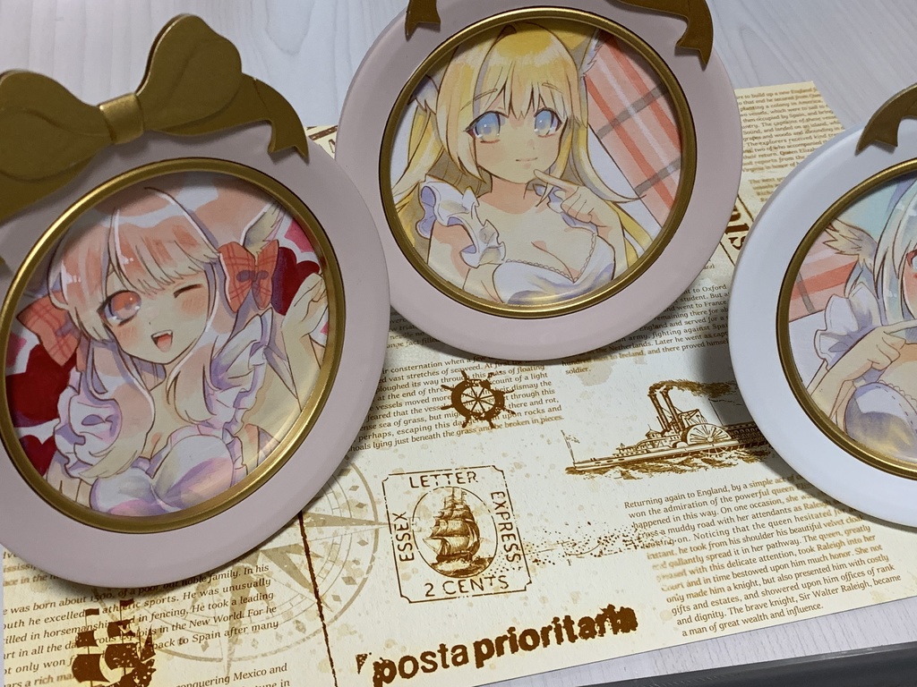 手描き額付きイラスト