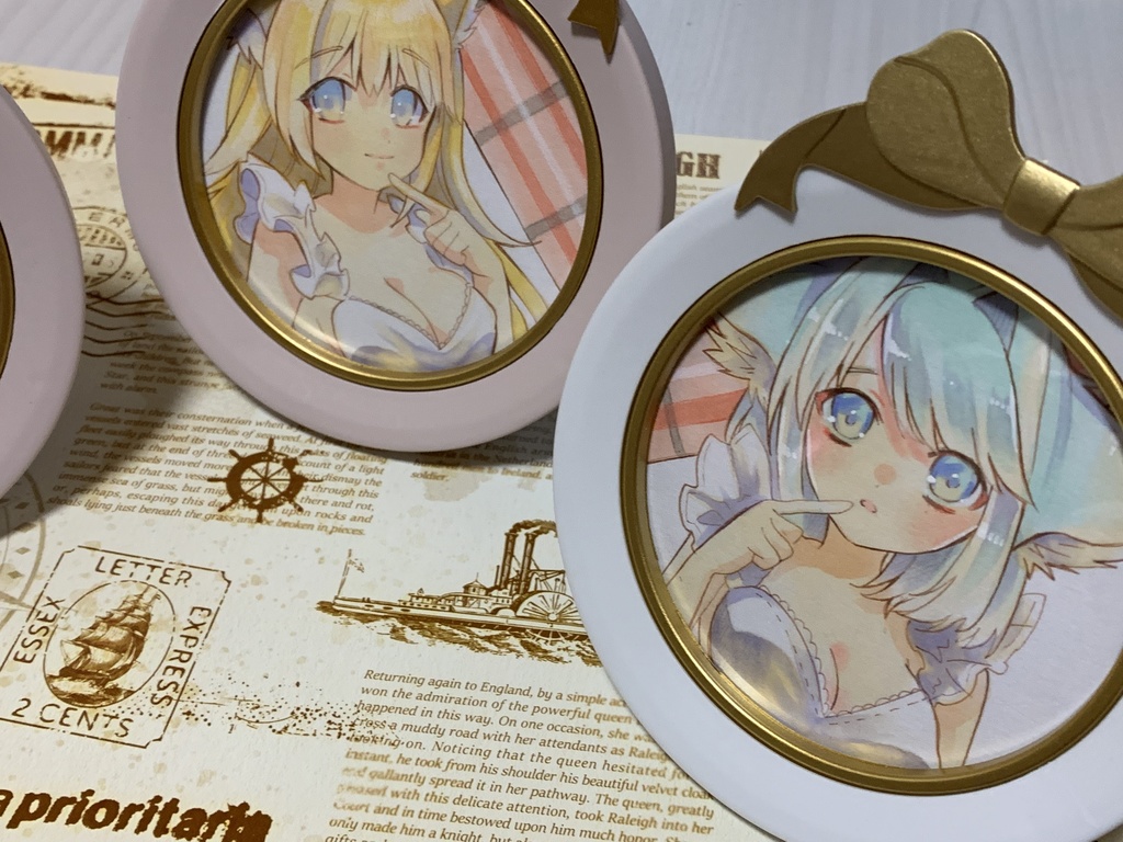 手描き額付きイラスト