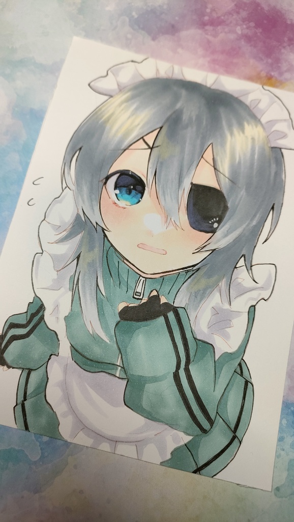 手描きイラスト◆軍画茶助ジャージメイドver