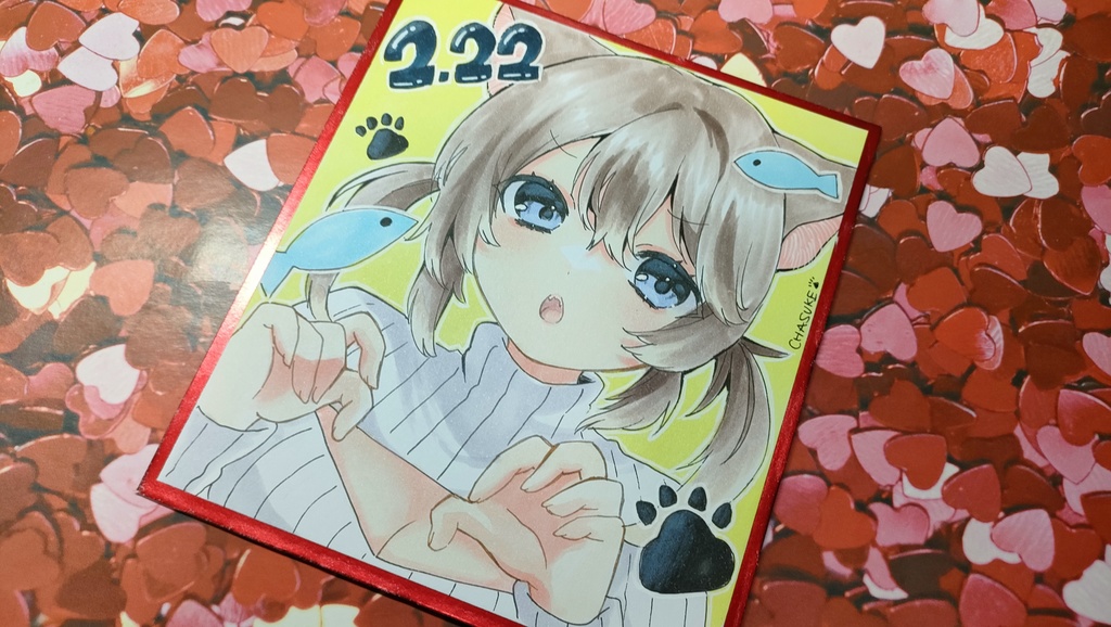 手描きイラスト◆猫の日イラスト