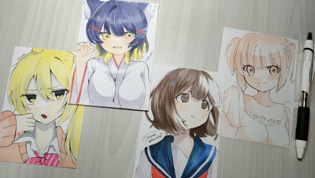 手描きイラスト◆B6半分サイズ