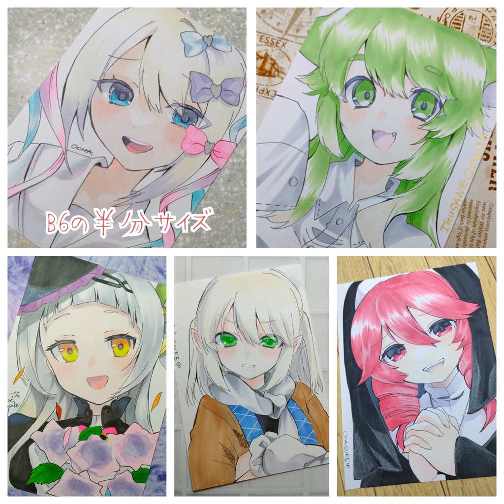 手描きイラスト◆超てんちゃん以外同じサイズ