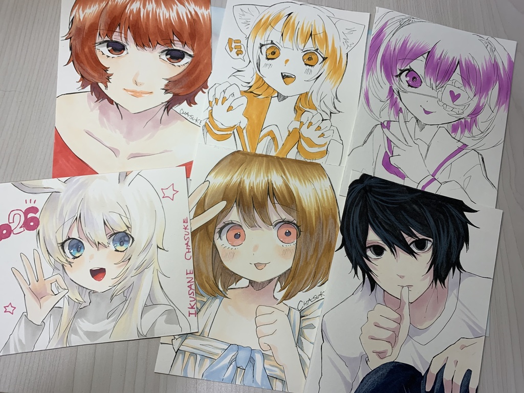 手書きイラスト◆A6サイズ