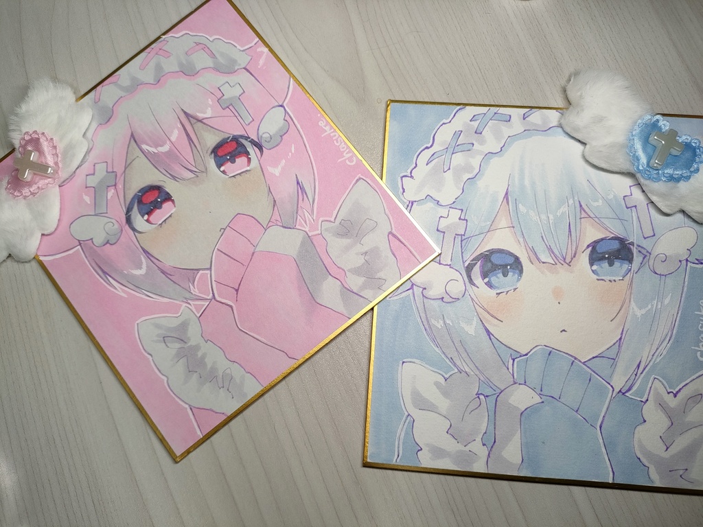 手描きイラスト◆色紙2種類