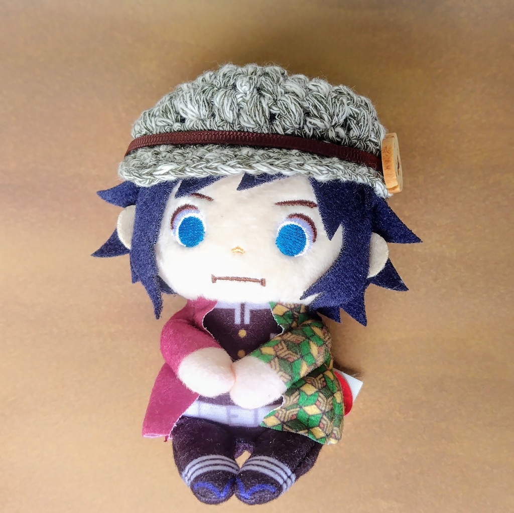 小さめぬい用 ニットキャスケット 杢グリーン