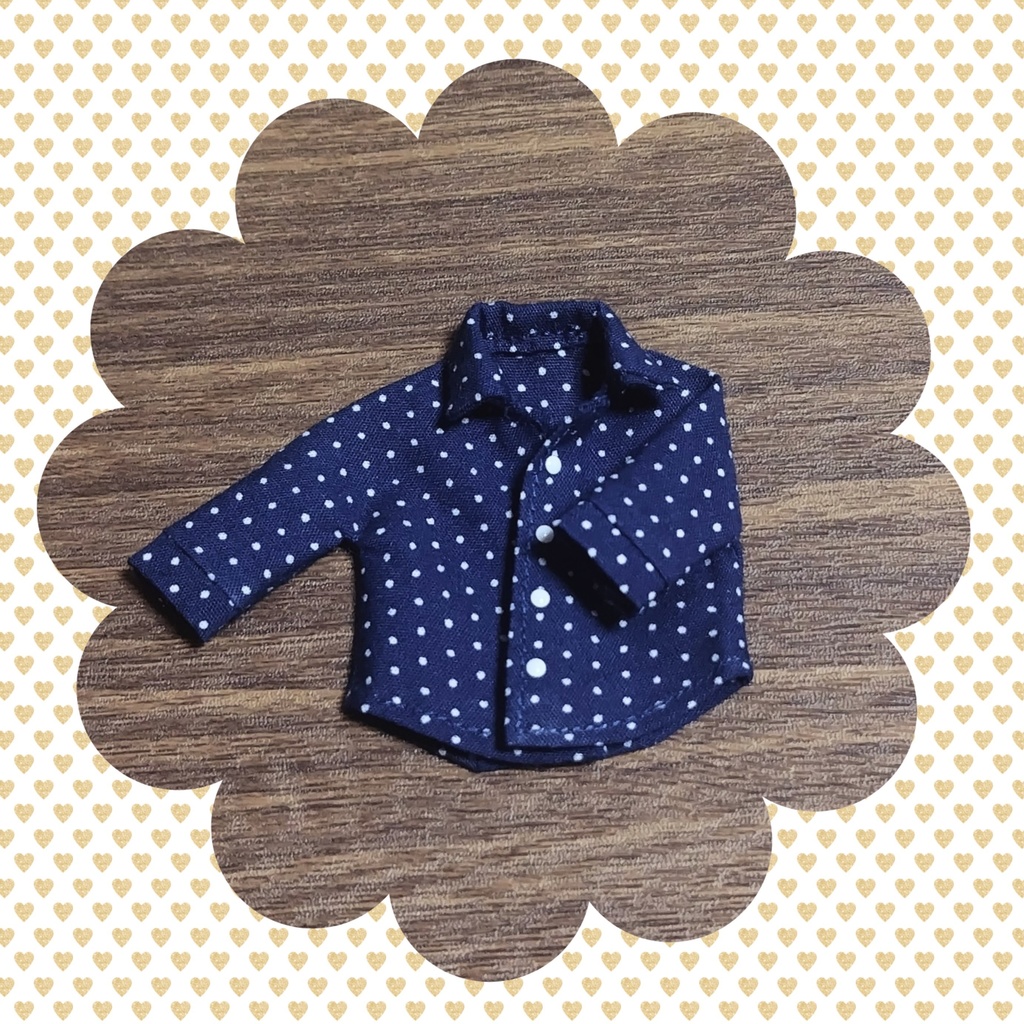 紺ドットシャツ