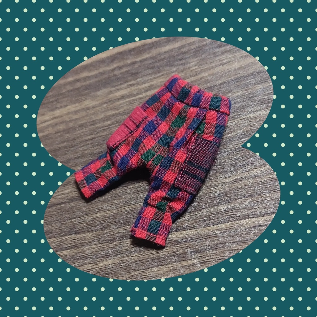 tsubakiさまオーダー品 サルエルパンツ 赤×緑 ブロックチェック