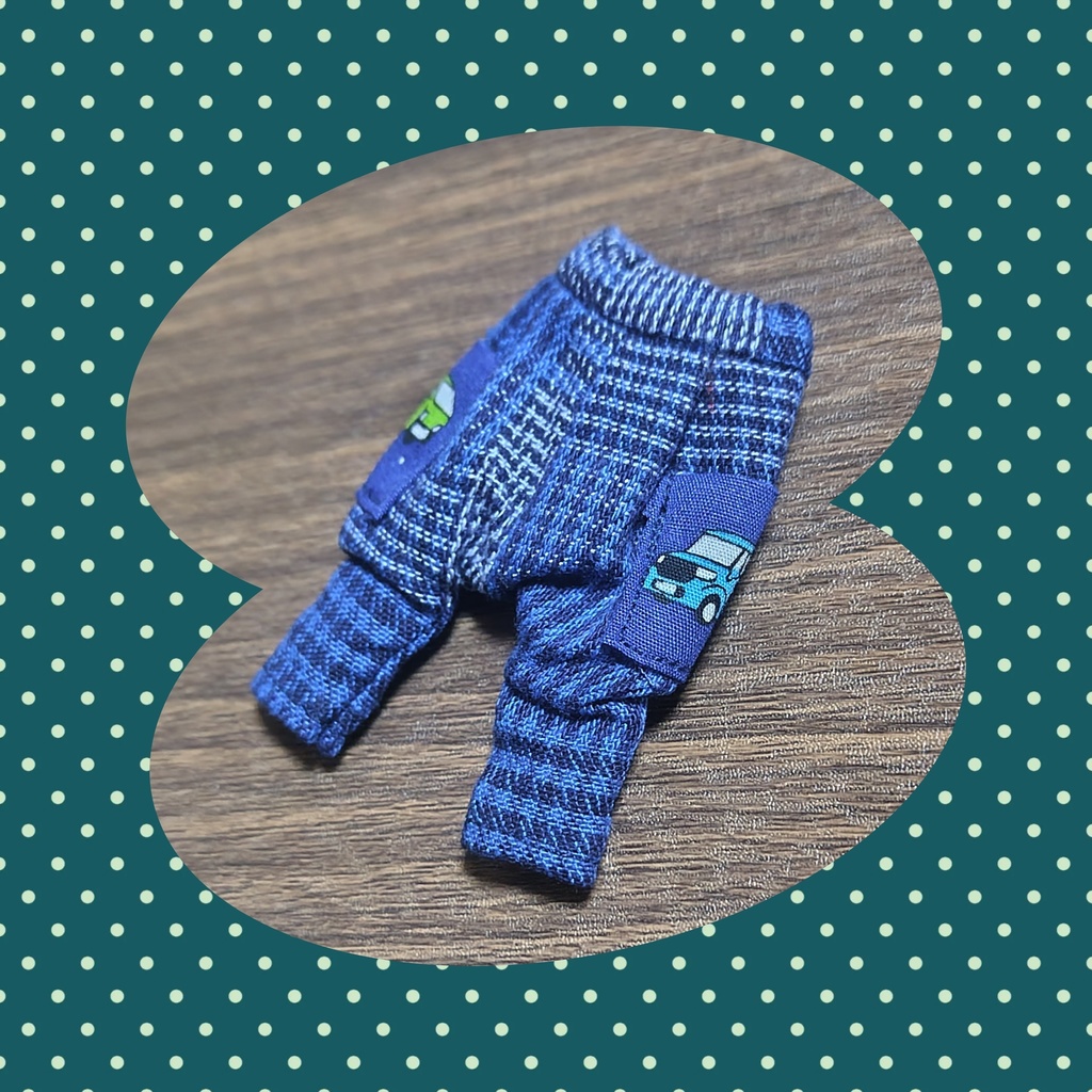 サルエルパンツ 青チェック