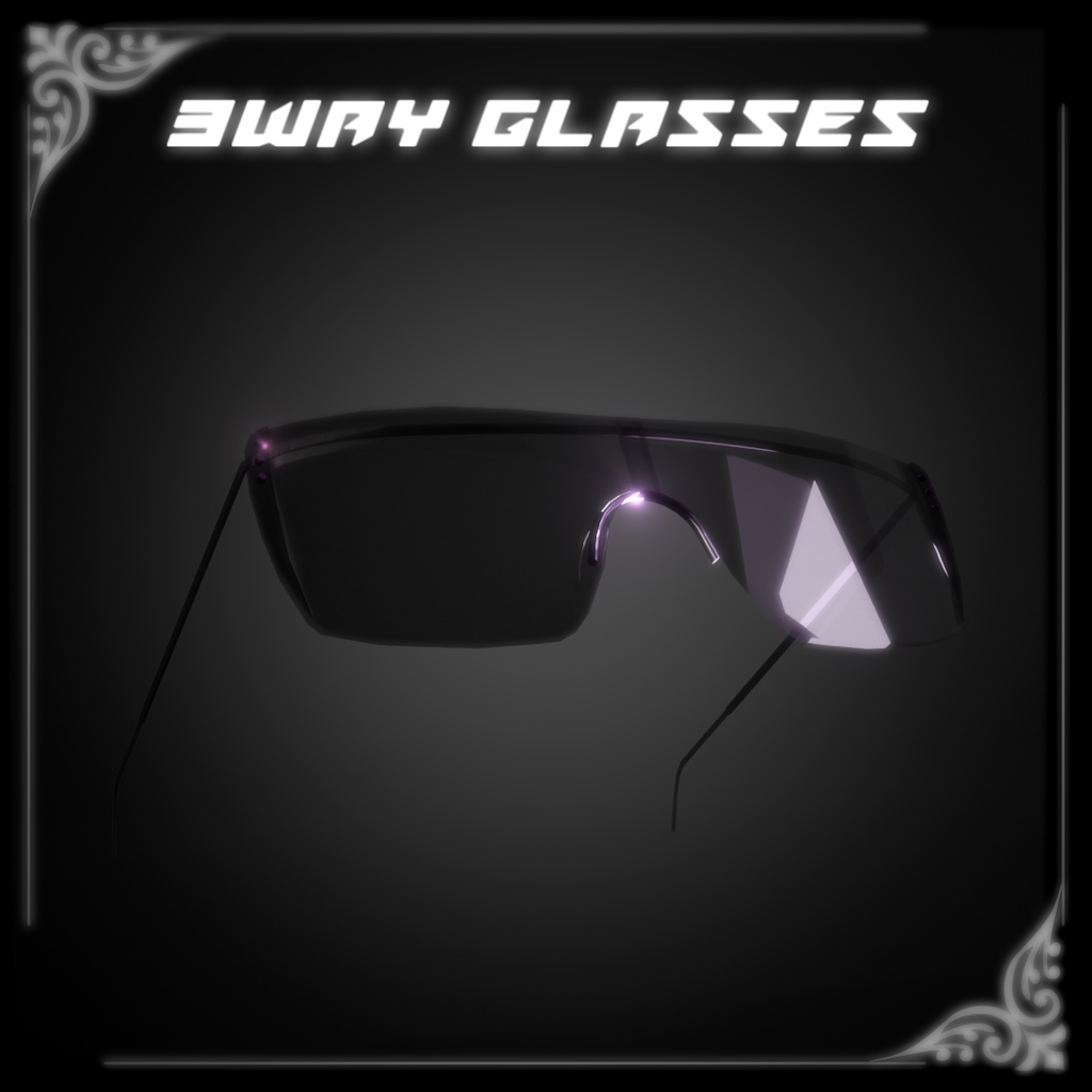 5アバター対応♠️3way glasses♠️-VRCHAT想定3Dアクセサリー-