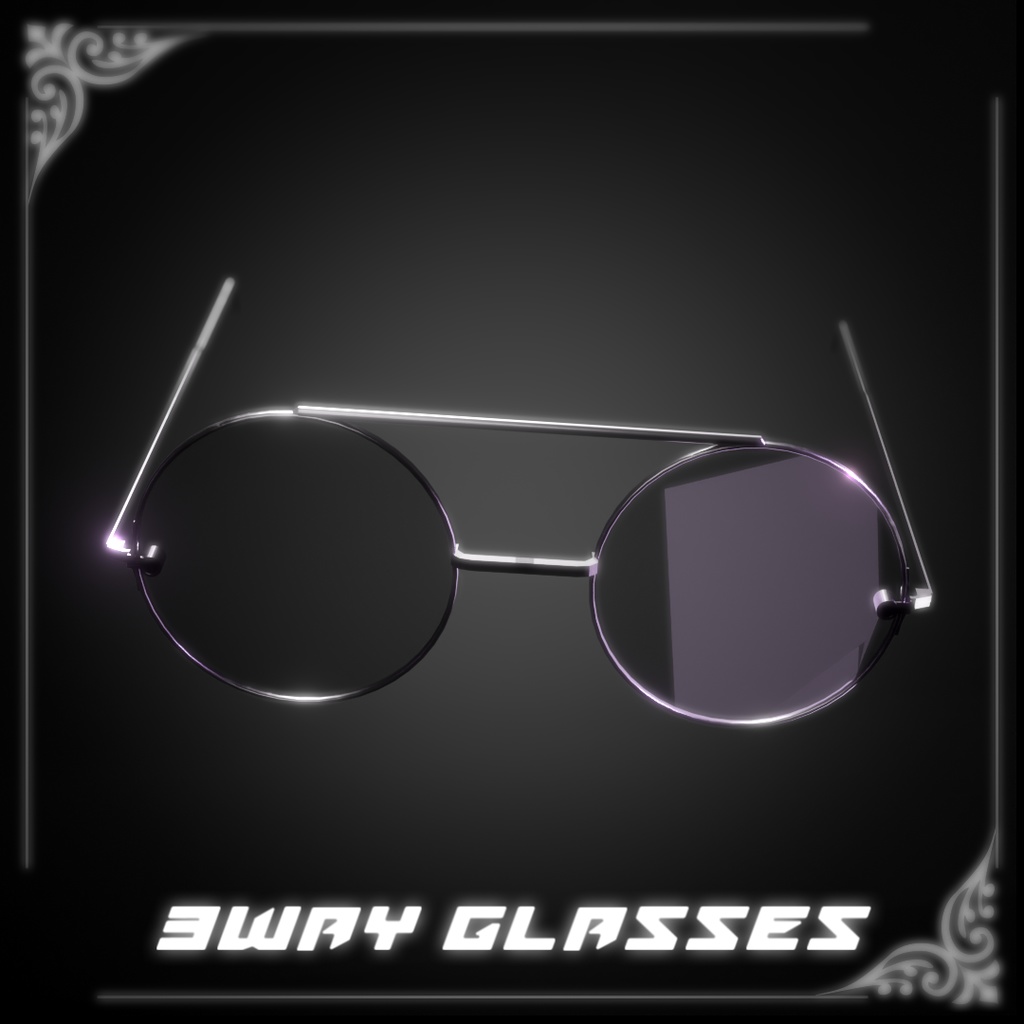 5アバター対応♠️3way glasses♠️-VRCHAT想定3Dアクセサリー-