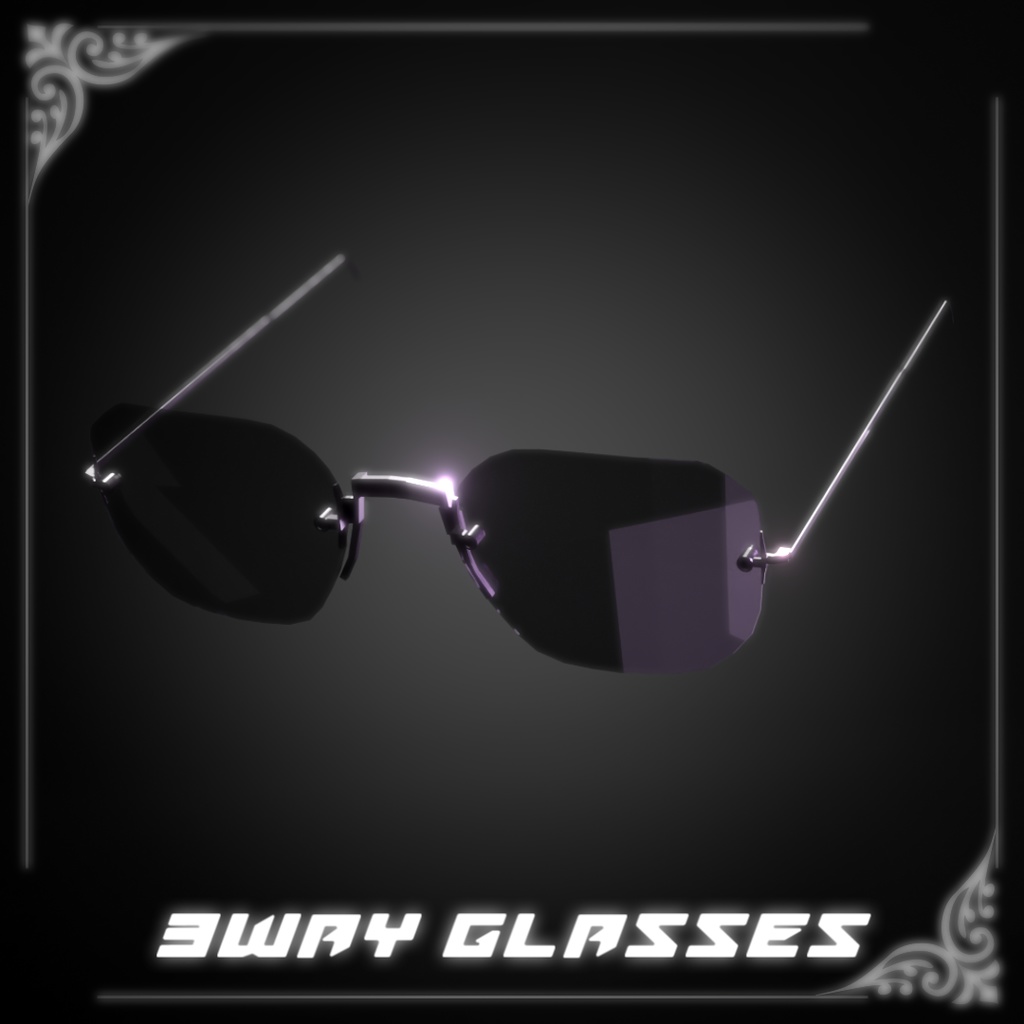 5アバター対応♠️3way glasses♠️-VRCHAT想定3Dアクセサリー-