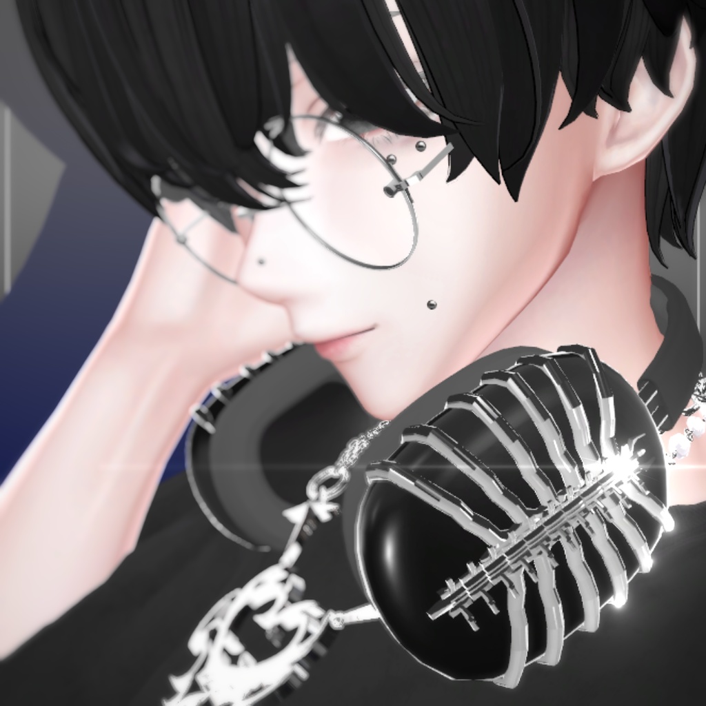 5アバター対応♠️Y2K HEADPHONE♠️-VRCHAT想定3Dアクセサリー-